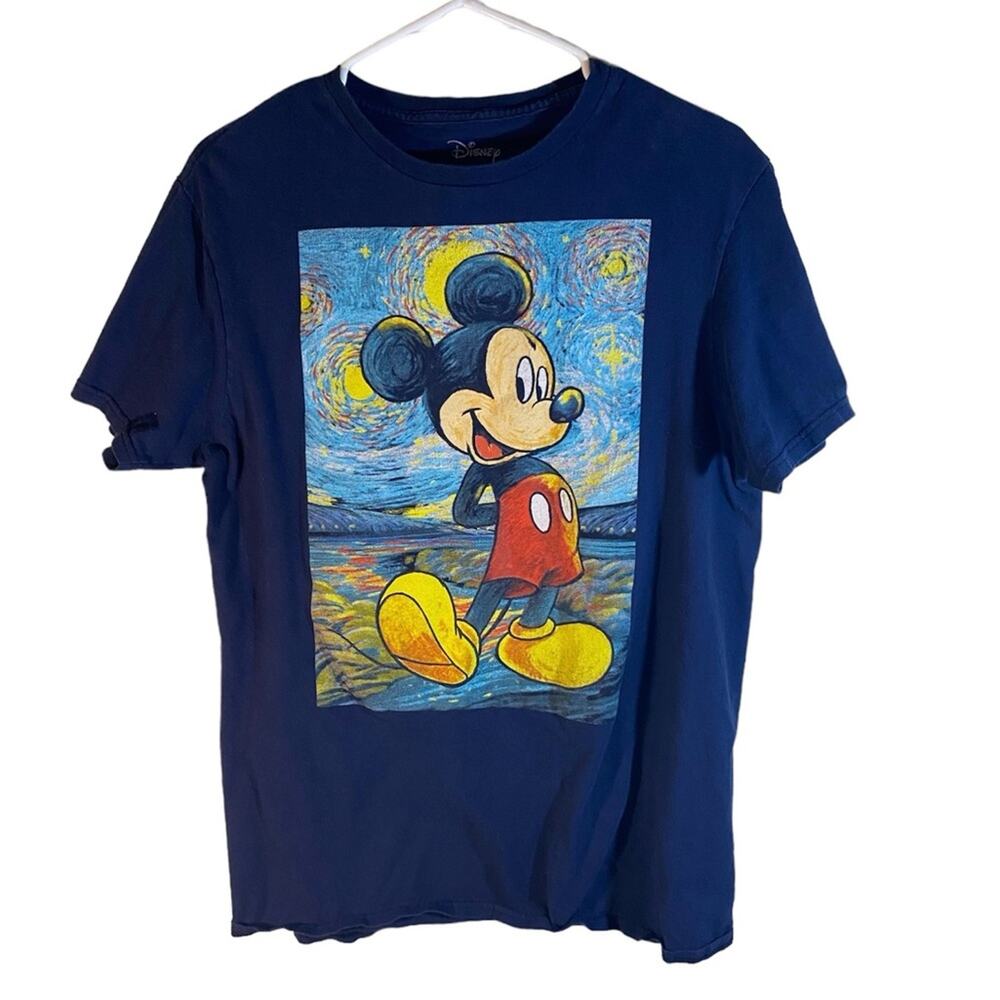 Disney Blue Mickey Mouse Short Sleeve Tee Shirt Medium